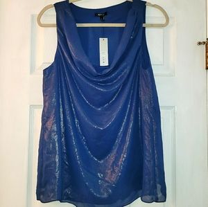 NWT metallic blue Apt 9 sleeveless blouse